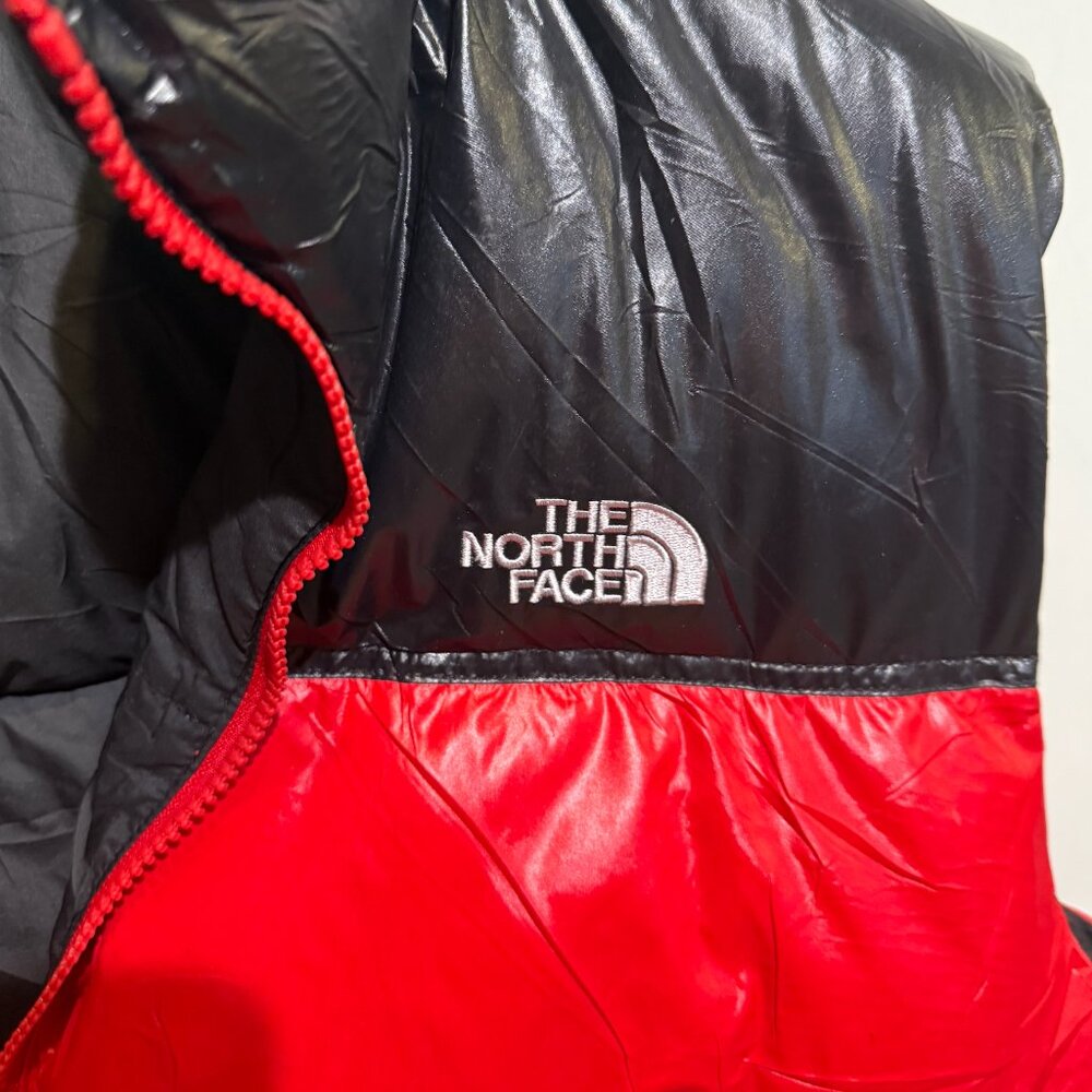 North Face Red Black Men's Retro Nuptse 700 Down Filled Vest Size 2XL Vintage - Picture 2 of 15